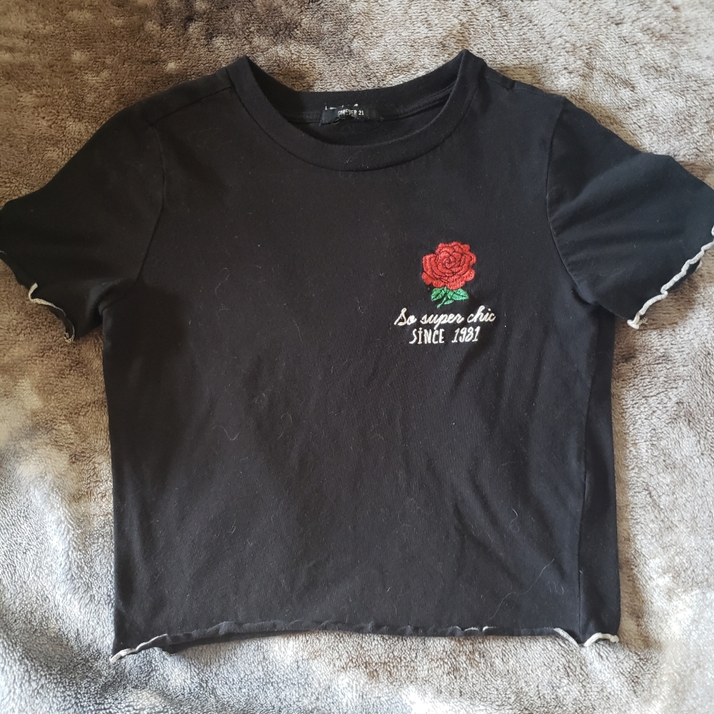 Forever 21 Rose Crop Top